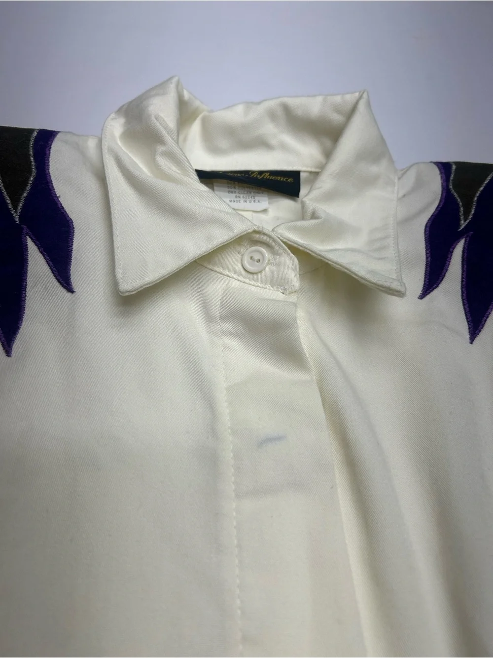 Vintage Positive Influence White Flame Shoulder Western Midi Dress Set 9/10